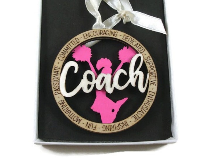 Cheerleader Coach Christmas Ornament Laser Engraved And Hand Painted