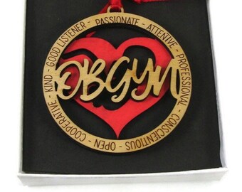 OBGYN Christmas Ornament Laser Engraved From Birch