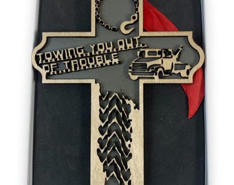 Tow Truck Cross Christmas Ornament Laser Cut By KevsKrafts