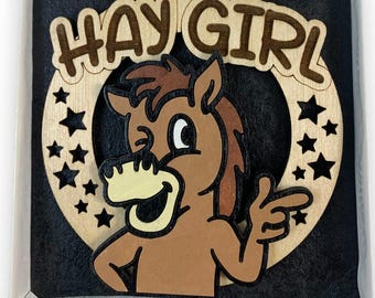 Funny Horse Ornament "Hay-Girl"
