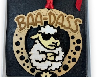 Funny Sheep "Baa-Dass" Ornament