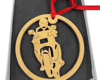 Crotch Rocket Motorcycle Or Street Bike Christmas Ornament Handmade From Birch Wood By KevsKrafts