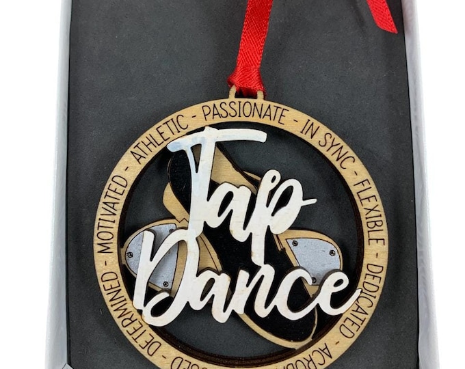 Tap Dance Wooden Ornament Laser Engraved And Hand Painted