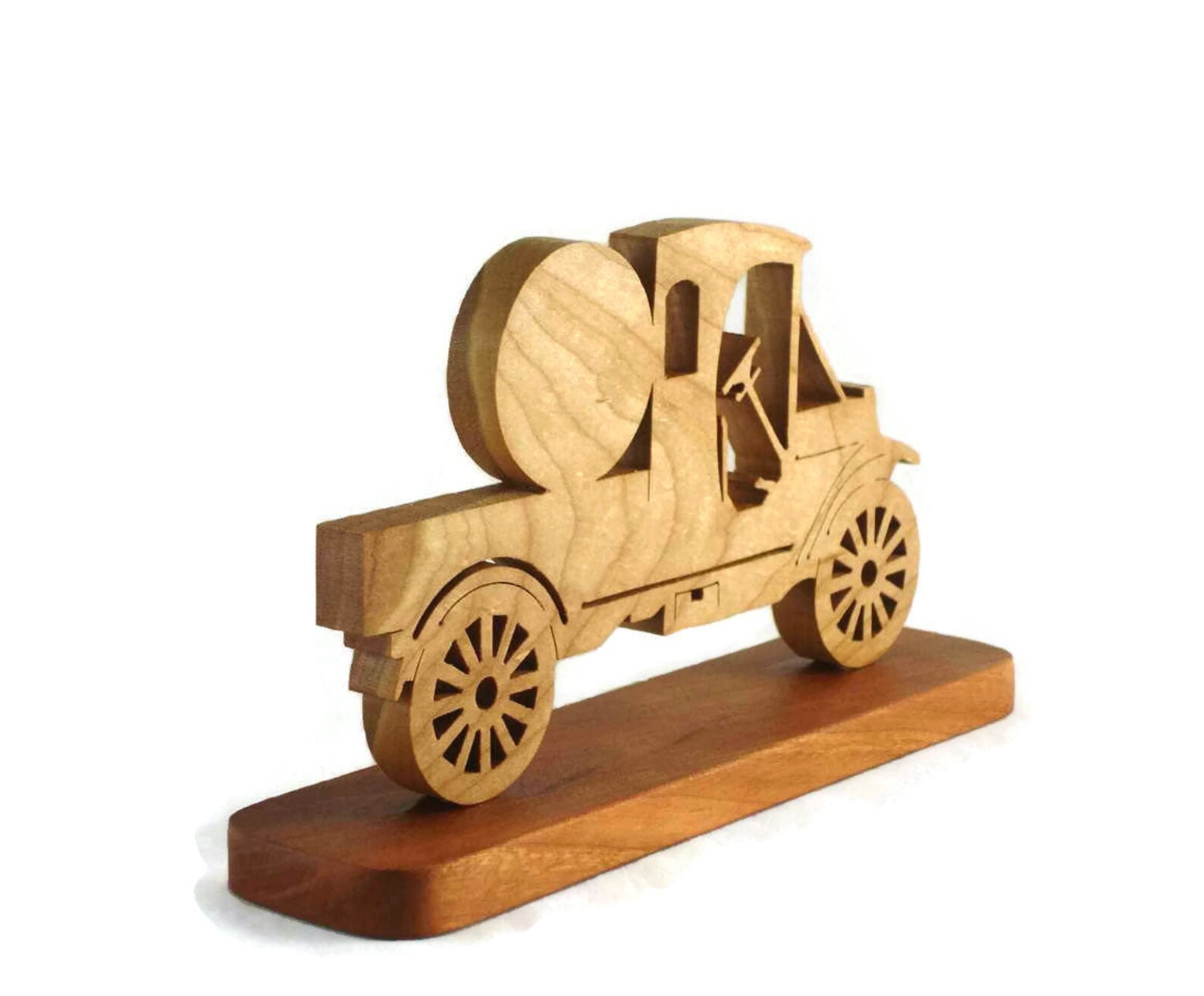 Antique Model A Style Truck Desk Clock Handmade From Cherry Etsy