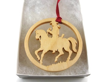 Prancing Show Horse Christmas Ornament Handmade From Birch Wood By KevsKrafts