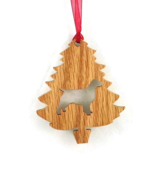 Spaniel Christmas Tree Ornament Handmade From Oak Wood