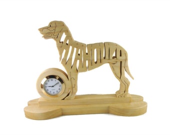 Catahoula Leopard Dog Quartz Desk Clock Handcrafted By KevsKrafts