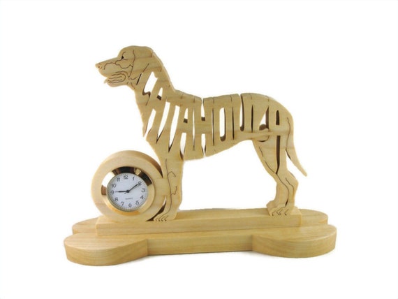 Catahoula Leopard Dog Quartz Desk Clock Handcrafted By KevsKrafts