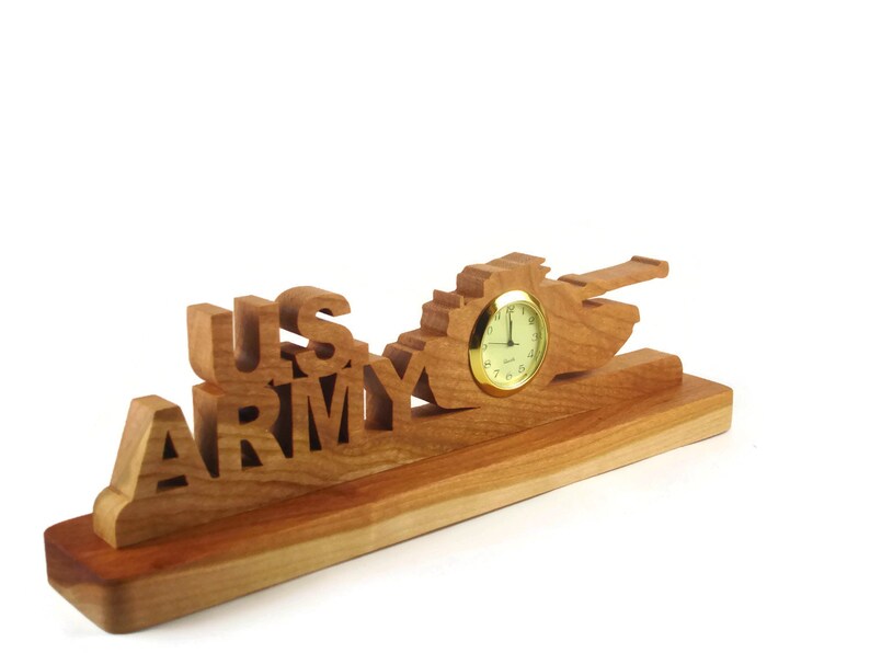 US Army Desk Or Shelf Clock Handmade From Cherry Wood By Etsy