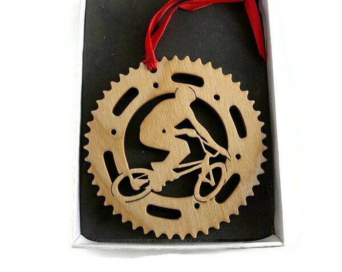 BMX Bike Dirt Jumper Christmas Ornament Handmade From Birch Plywood By KevsKrafts