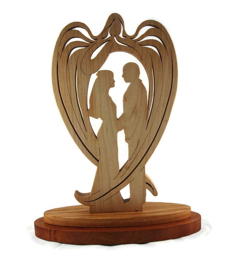 Wedding Guardian Angel Wooden Sculpture