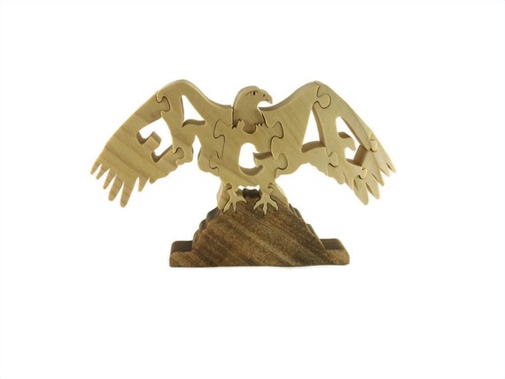 Eagle Scroll Saw Puzzle Handmade From Poplar