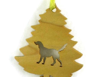 Wooden Golden Retriever Christmas Ornament Handmade From Poplar Wood