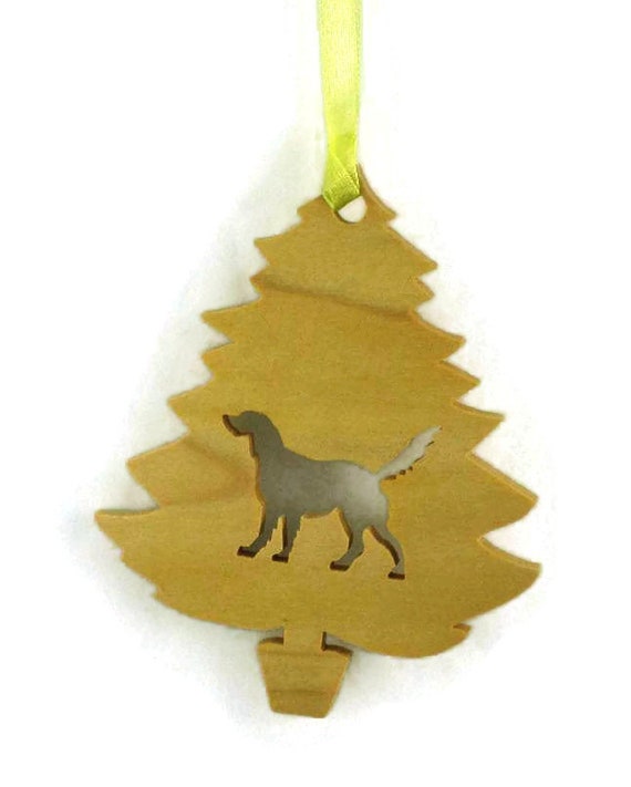 Wooden Golden Retriever Christmas Ornament Handmade From Poplar Wood