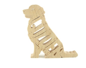 Golden Retriever Wood Scroll Saw Puzzle Handmade By KevsKrafts