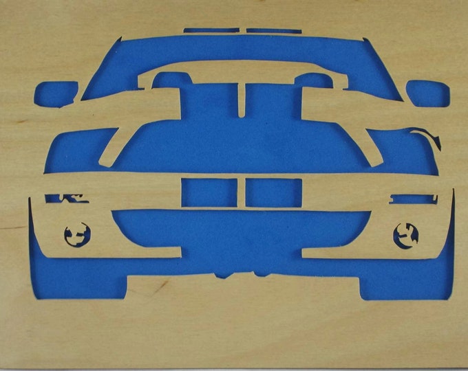 Ford Mustang 8 x 10 Wood Wall Art Portrait Handmade From 3mil Birch plywood