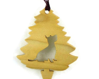Westie Christmas Tree Ornament Handmade From Poplar Wood
