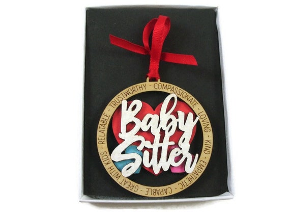 Babysitter Christmas Ornament Laser Engraved And Hand Painted