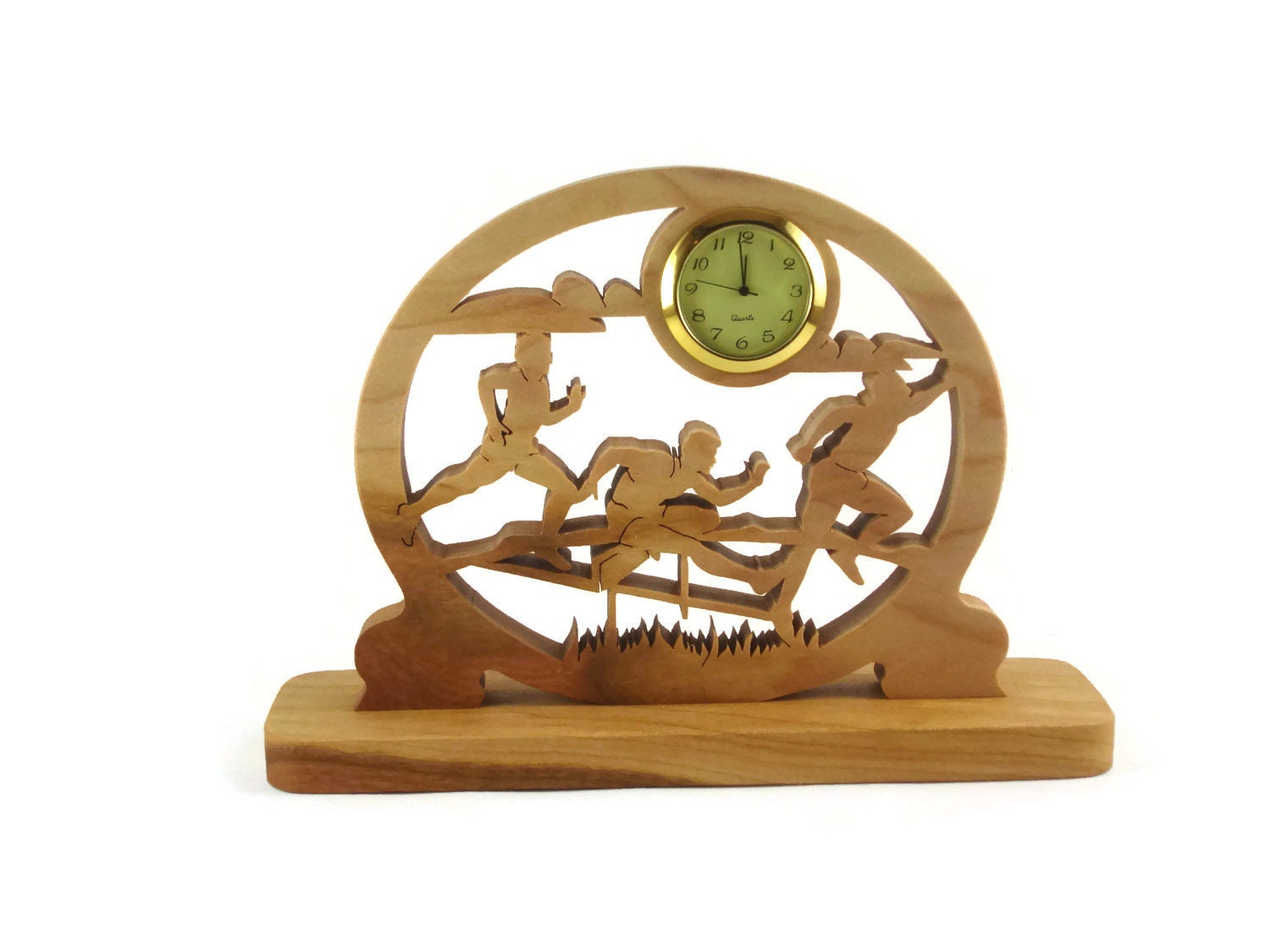 5K Runners Desk Or Shelf Clock Handmade From Cherry Wood By Etsy