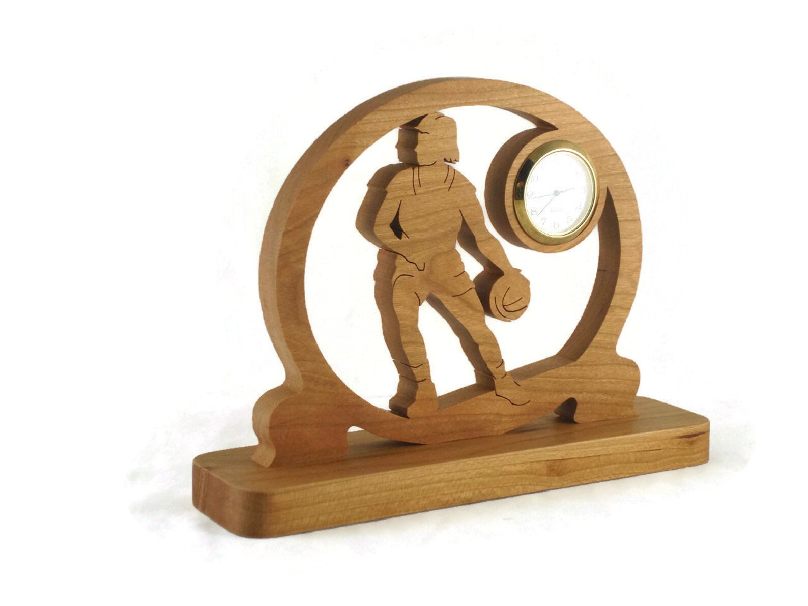 Basketball Desk Clock Handcrafted From Cherry Wood NFB1 Etsy