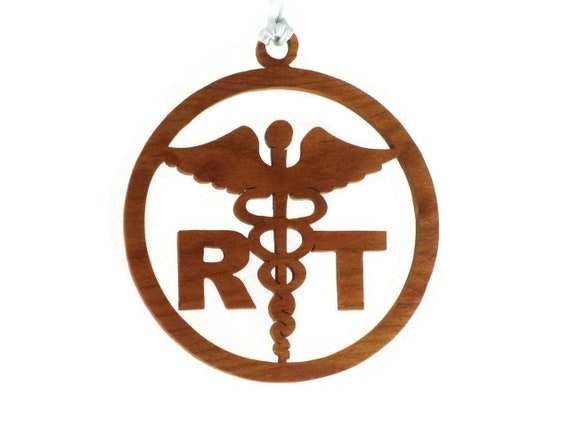Handmade Cherry Wood Respiratory Therapist Christmas Ornament