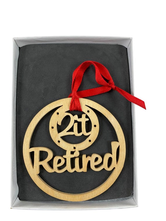 Retirement Christmas Ornament Handmade From Birch Wood By KevsKrafts BN-5-003