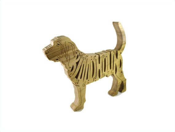 Bloodhound Dog Wooden Puzzle Handmade From Poplar Wood By KevsKrafts