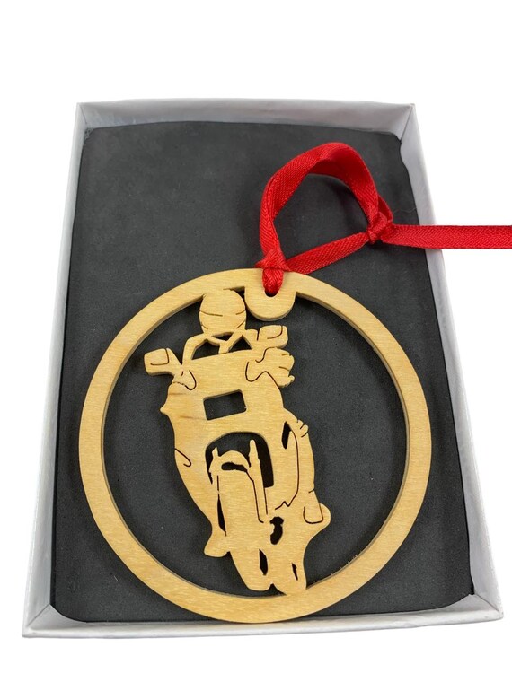 Crotch Rocket Motorcycle Or Street Bike Christmas Ornament Handmade From Birch Wood By KevsKrafts