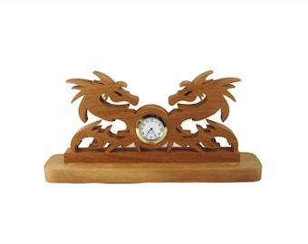 Dragon Desk Quartz Clock Handmade From Beech Wood By KevsKrafts