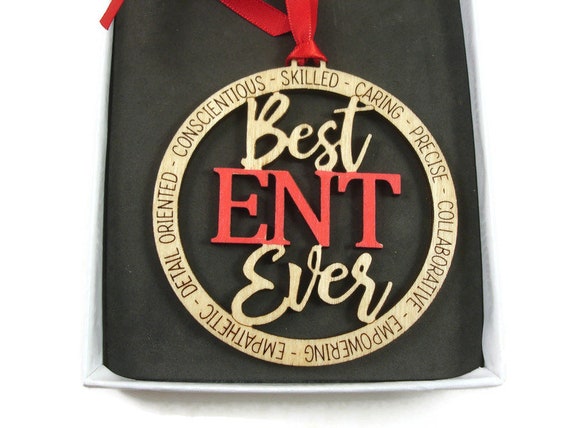 Best ENT Ever Christmas Ornament Laser Engraved And Hand Painted