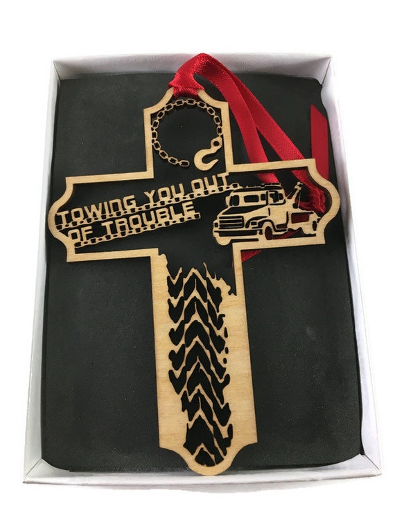 Tow Truck Cross Christmas Ornament Laser Cut By KevsKrafts