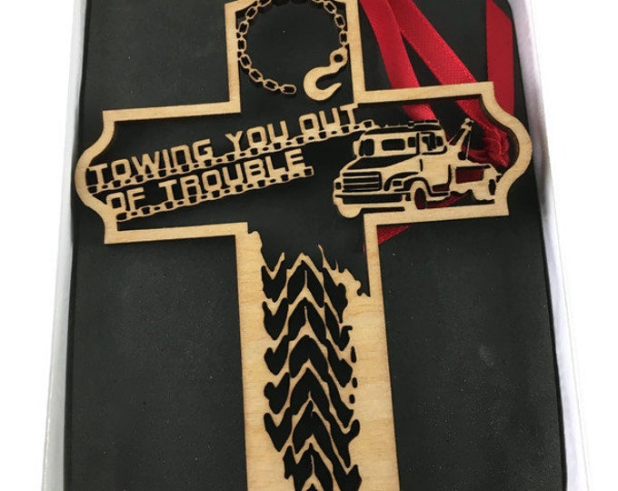 Tow Truck Cross Christmas Ornament Laser Cut By KevsKrafts