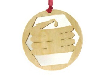 Fireman Fire Hose Christmas Ornament Handmade From Birch Plywood, Christmas Decoration BN-8