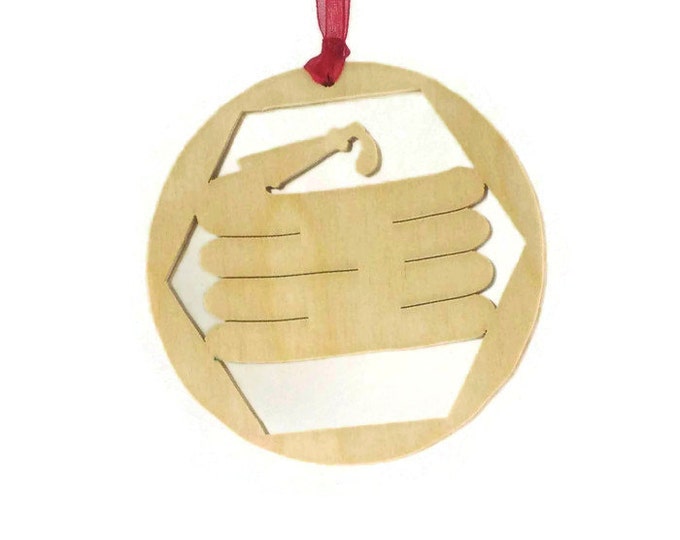 Fireman Fire Hose Christmas Ornament Handmade From Birch Plywood, Christmas Decoration BN-8