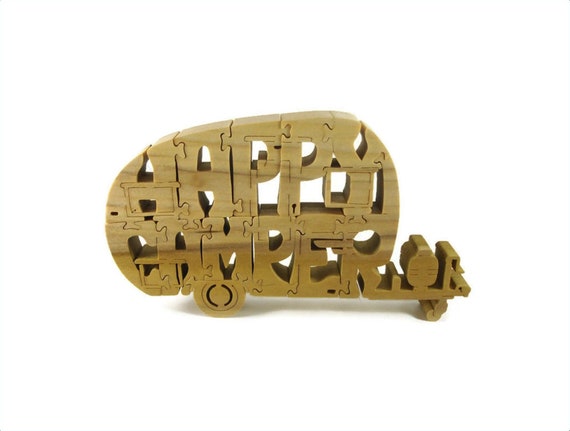 Happy Camper Jigsaw Puzzle Handmade From Poplar Wood By KevsKrafts