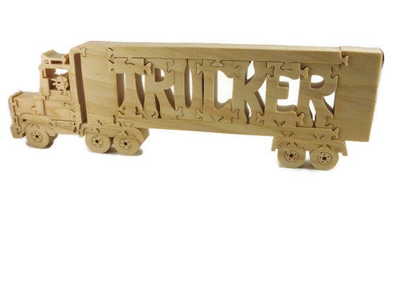 Trucker Semi Truck Wood Jigsaw Puzzle Handmade By KevsKrafts