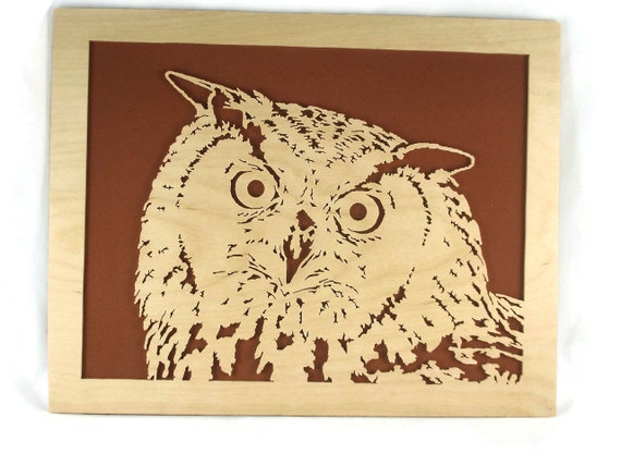 Owl Wood Art Portrait Handmade From Birch Wood By KevsKrafts