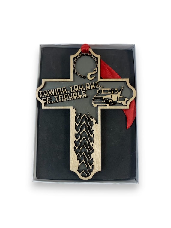 Tow Truck Cross Christmas Ornament Laser Cut By KevsKrafts