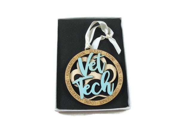 Veterinarian Technician Christmas Ornament Laser Cut And Hand Painted