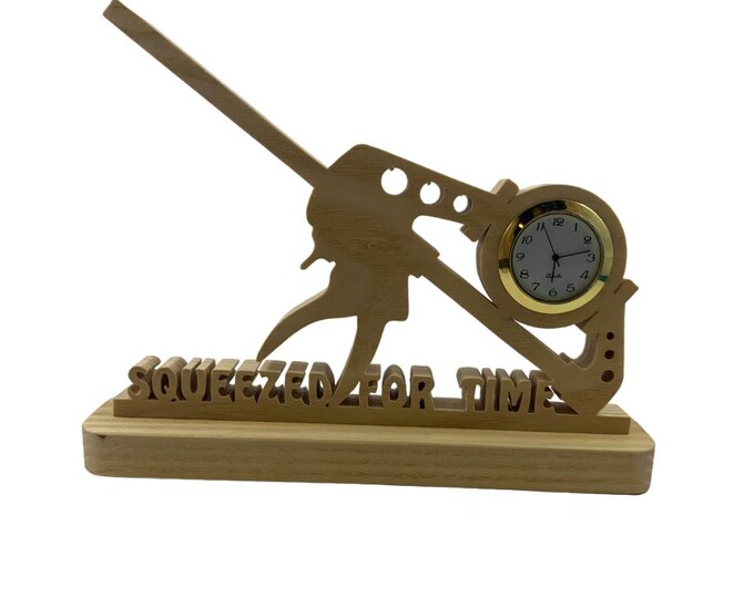 Bar Clamp Desk Or Shelf Clock Squeezed For Time Handmade From Ash Wood By KevsKrafts