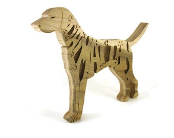 Dalmatian Wood Dog Puzzle Handcrafted From Poplar Lumber By KevsKrafts