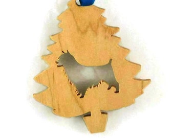 Australian Terrier Christmas Tree Ornament Handmade From Poplar Wood
