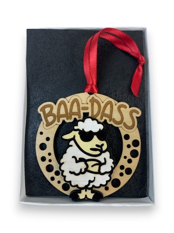 Funny Sheep "Baa-Dass" Ornament