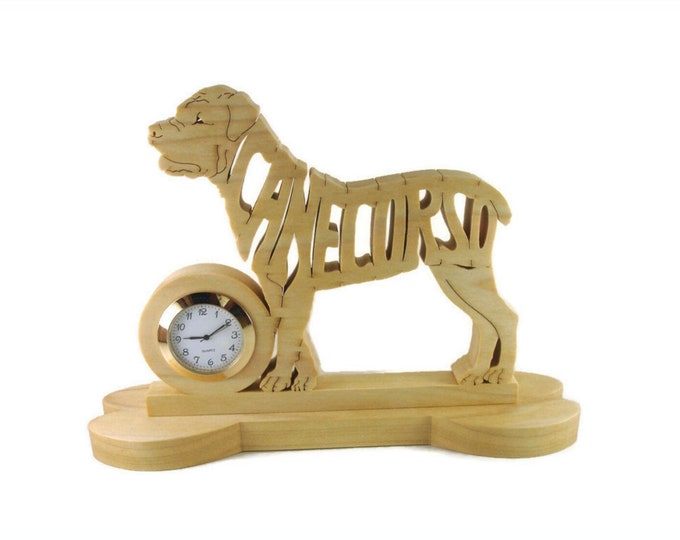 Cane Corso Dog Quartz Desk Clock Handcrafted By KevsKrafts