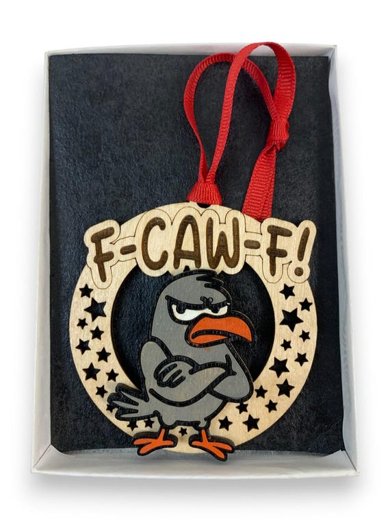 Funny Crow "F-Caw-F" Ornament Gag Gift