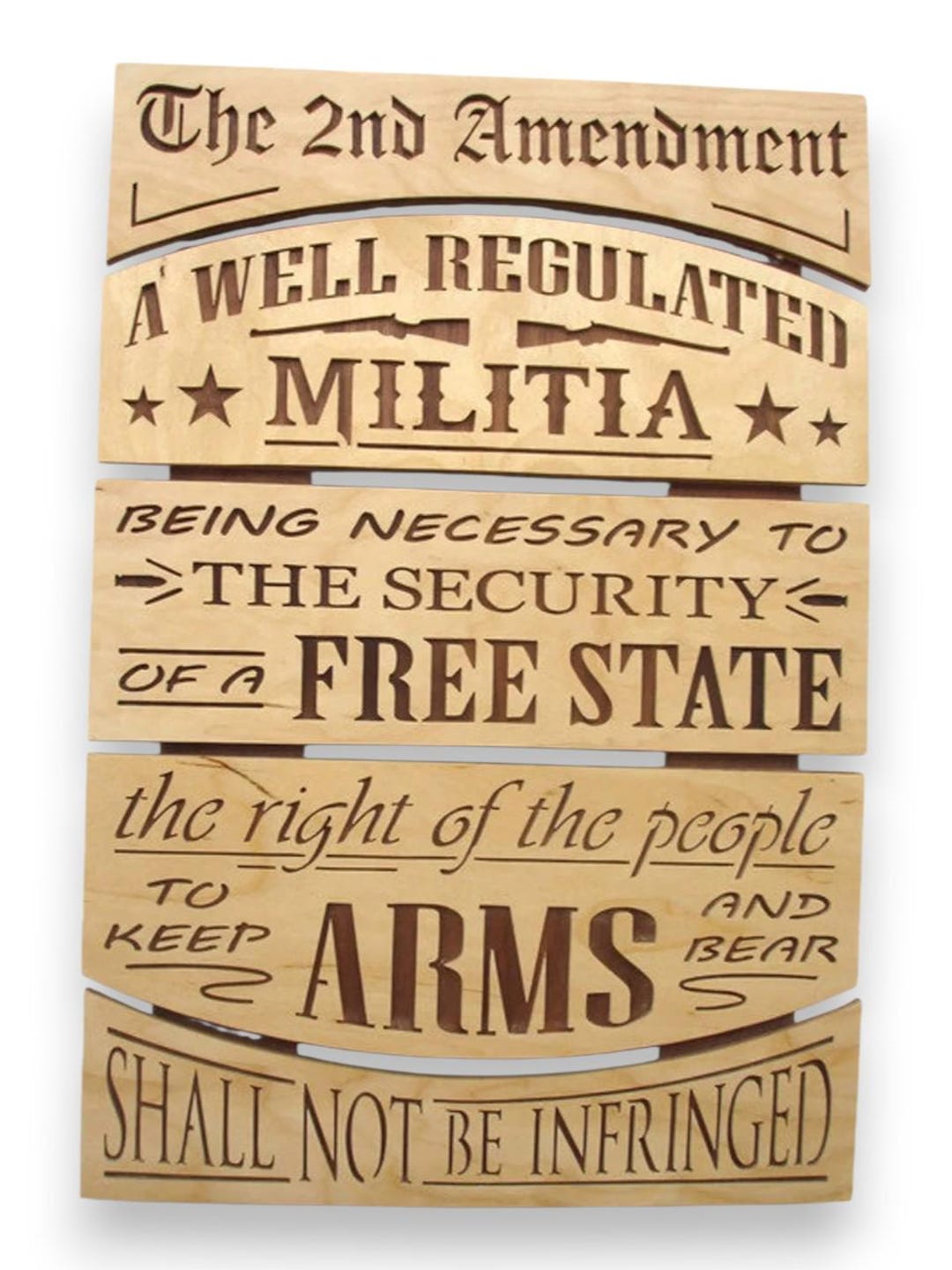 2nd Amendment Wall Art: Birch, Walnut Plywood Sign (20x14x1 Inch) - Etsy