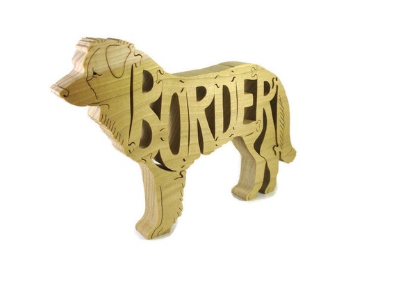 Border Collie Jigsaw Puzzle Handmade From Poplar Wood By KevsKrafts