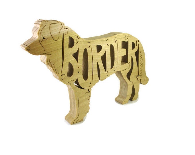 Border Collie Jigsaw Puzzle Handmade From Poplar Wood By KevsKrafts