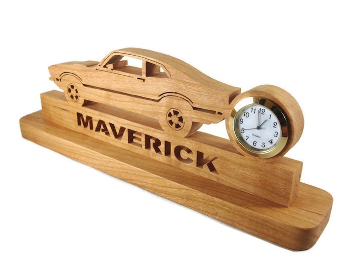 Maverick Desk Clock Handmade From Cherry Wood By KevsKrafts
