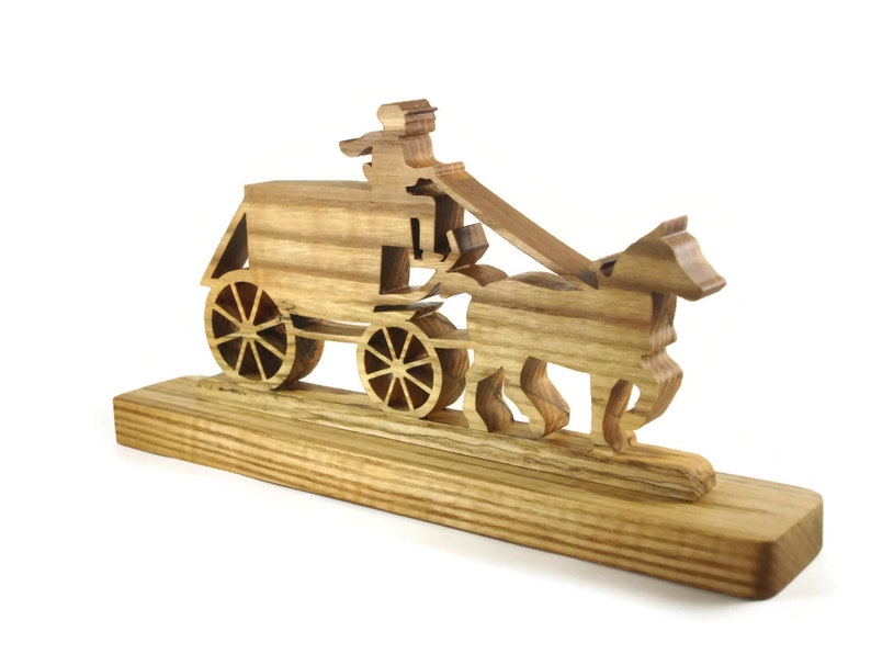 Horse and Carriage / Buggy Desk or Shelf Clock Handmade From Etsy